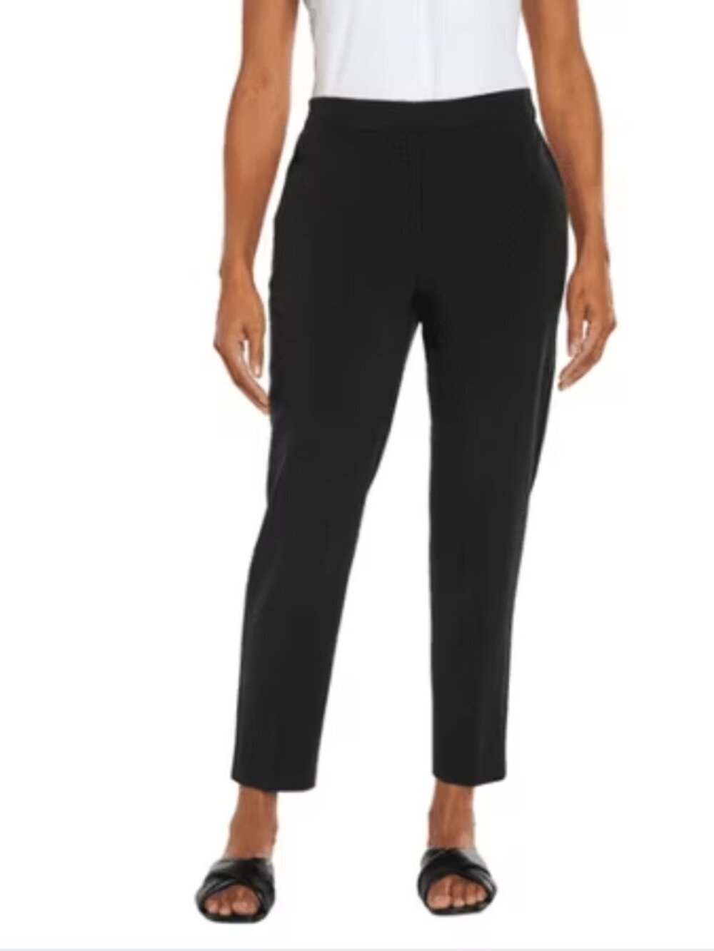 Women's Banana Republic Ponte Tapered Leg Ankle Dress Pants - Black - 14 - NWT